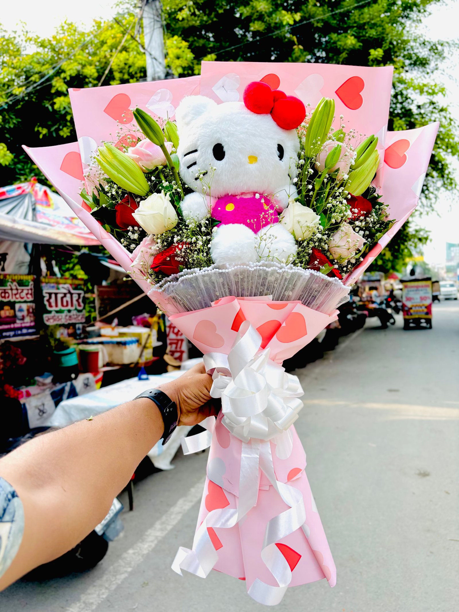 Flower teddy bouquet