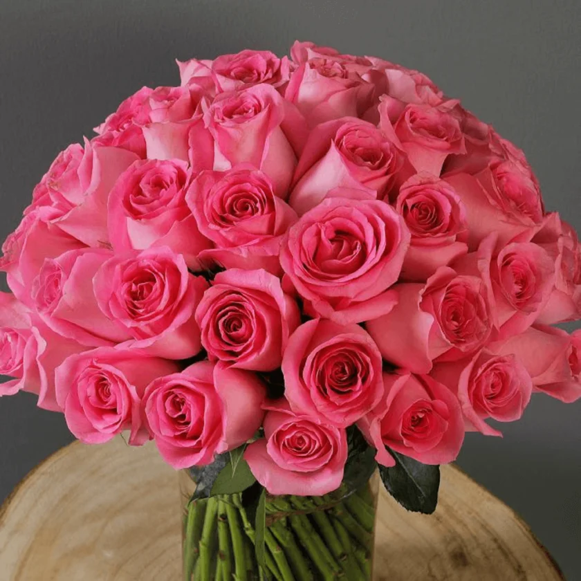 100 Pink Roses Bouquet