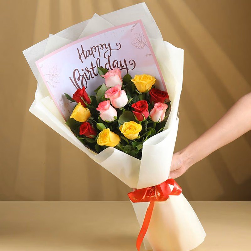Rainbow Of Joy Birthday Roses