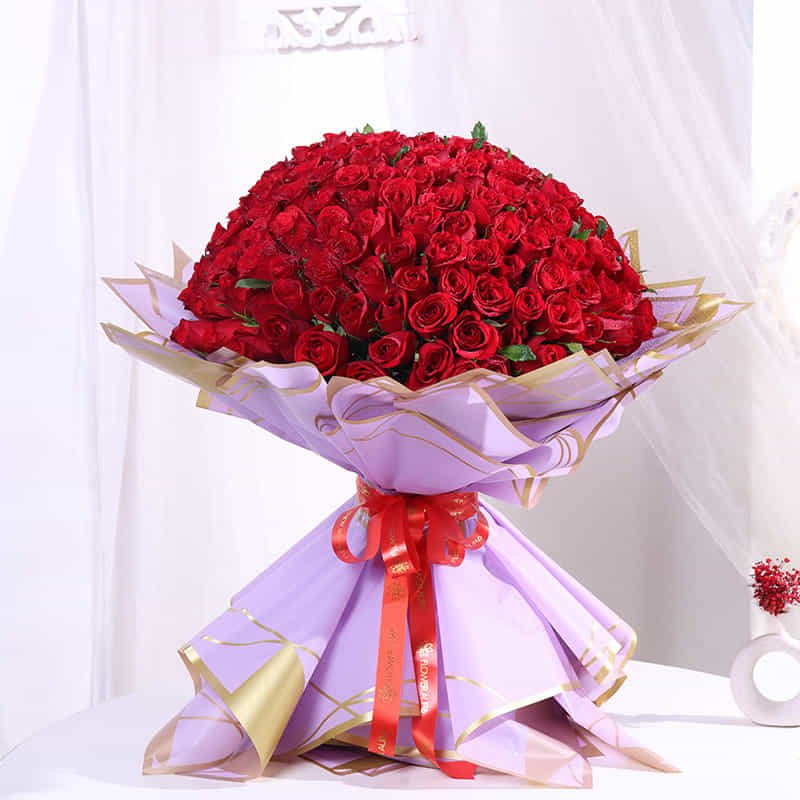 Red rose pink Panni bouquet